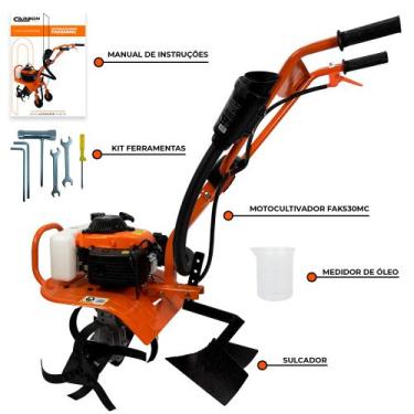 Imagem de Motocultivador de Solo a Gasolina 3,6HP 53cc com Lâminas Cultivadoras 