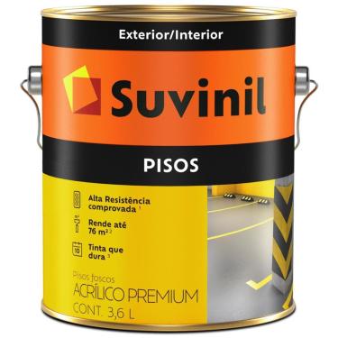 Imagem de Tinta Acrílico Premium para Cimentos e Pisos 3,6 Litros Branco - 53418685 - SUVINIL