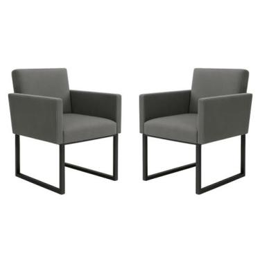 Imagem de Kit 2 Poltronas Decorativas Reforçada Para Salão E Barbearia - Móveis 