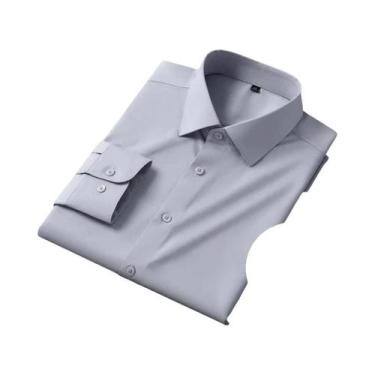 Imagem de Camisa Masculina Slim Fit De Fibra De Bambu Manga Longa Antirrugas Sem