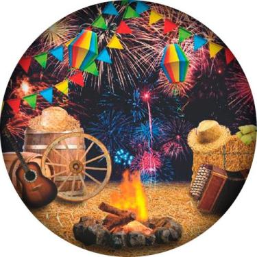 Imagem de Painel Festa Junina Premium Sublimado Redondo Grande com Elástico 1,5 