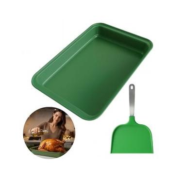Imagem de Jogo Forma Assadeira e Espátula Natal Peru Ceia Verde