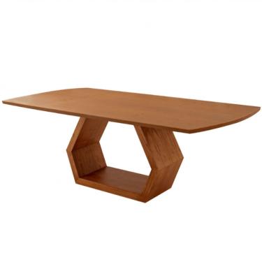 Imagem de Mesa para Sala de Jantar Ane Oval MDF 220cm X 110cm Imbuia Estilo Moderno para Ambiente...