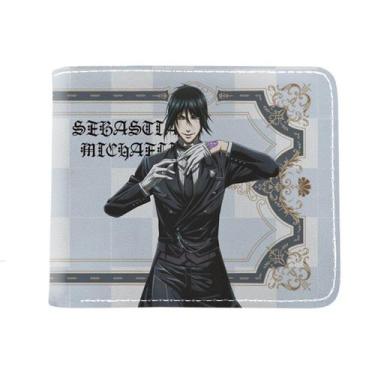 Imagem de Carteira, bolsa de moedas, couro, duas dobras, preta, Butlers Anime - 