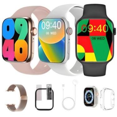 Imagem de Smart Watch Mini W59 Relogio Pequeno Tela 41mm C/2 Pulseiras Acessorios Nfc Gps Induçao Lançamento-Unissex