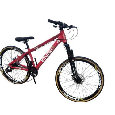 Imagem de Bicicleta 26 VikingX Tuff30 21v Freios Hidraulicos Pneu Fino Faixa Amarelo-Unissex