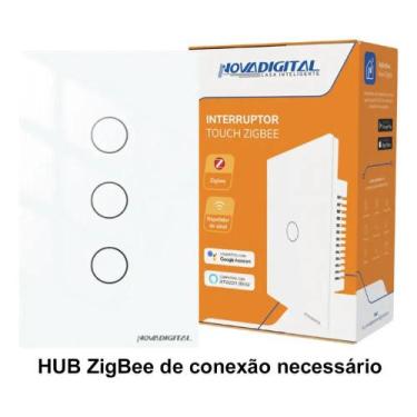 Imagem de Interruptor Inteligente ZigBee NovaDigital 3 Teclas Botões T - Congrat