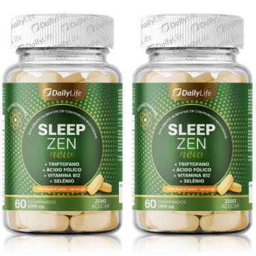 Imagem de 2x Sleep Zen 60comp Maracuja B12 Zero Açucar Triptofano Sono Relax 30 