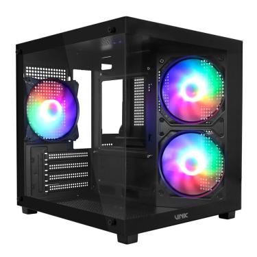 Imagem de Gabinete Gamer G-Cube Mid Tower ATX Aço e Vidro Temperado com 3 Fans Painel Lateral Tra...
