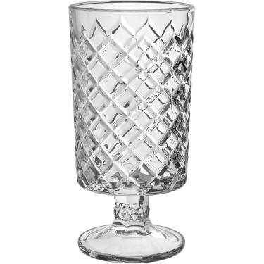 Imagem de VASO DECORATIVO ENFEITE PLANTA REDONDO COM PÉ VIDRO 23x11x11cm TRANSPARENTE