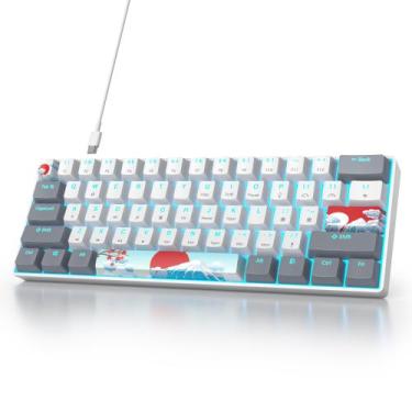 Imagem de Teclado Gamer Ussixchare Mecânico com Fio, 61 Teclas, Switch Vermelho