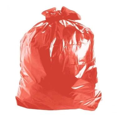 Imagem de Saco para Lixo Saco Vermelho para Lixo 20 Litros Coleta Seletiva 39cm X 50cm Higipack