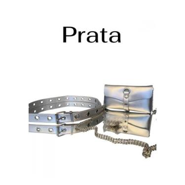 Imagem de Cinto Pochete e Bolsa 5 em 1  Versatilidade & Estilo Tamanho:PRATA - B