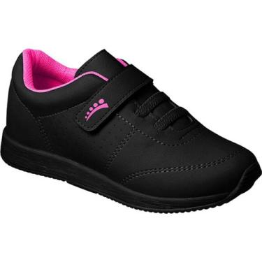 Imagem de Tênis Infantil Ortopasso Jogging Menina Preto Pink Escolar, Preto, 31