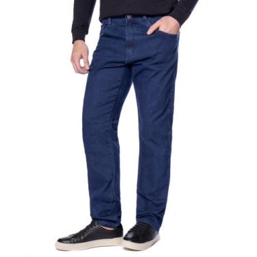 Imagem de Calça Jeans Masculina Calibre Denim Reta Algodão Azul, Azul, 42