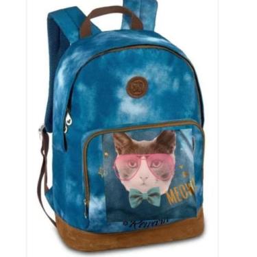 Imagem de Mochila jeans Clio pets base em veludo 35lt