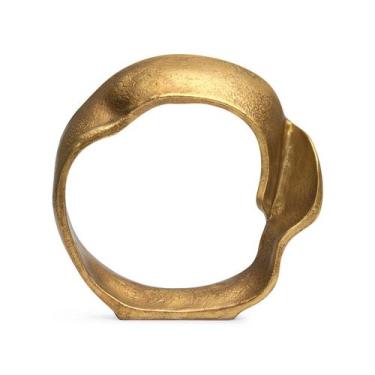Imagem de Escultura Decorativa Abstrata em Poliresina Dourada 23cm 21512 Mart