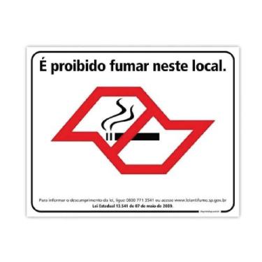 Imagem de Placa Sinalização Perigo Proibido Fumar Neste Local - RM Policarbonato