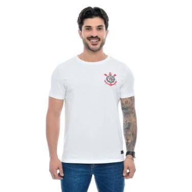 Imagem de Camiseta Corinthians Brasão Bordado - Coimbra, Branco, 2GG