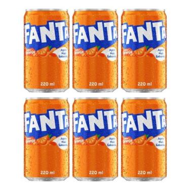 Imagem de Kit C/6 Refrigerante Fanta Laranja 220ml