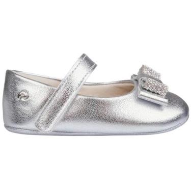 Imagem de Sapato de Bebê Pampili Strass Laço, Prata, 15
