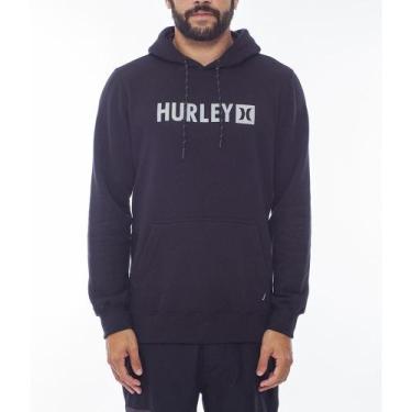 Imagem de Moletom Hurley Canguru Square WT24 Masculino Preto, Preto, P