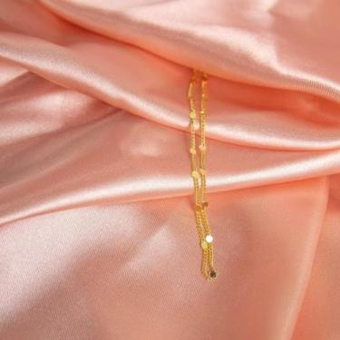 Imagem de Tornozeleira Feminina Chapinha Redonda  Semijoia Delicada e Minimalist