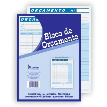 Imagem de Impresso Administrativo Tamoio Orçamento 50 Folhas 157x215mm Pacote com 20 Blocos