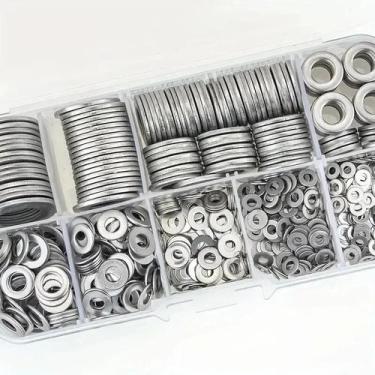 Imagem de Conjunto De Arruelas Planas De Aço 360/580 Peças Para Decoração De Cas