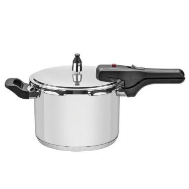 Imagem de Panela de Pressão Inox Indução Tramontina Fundo Triplo 4,5 Litros Brav