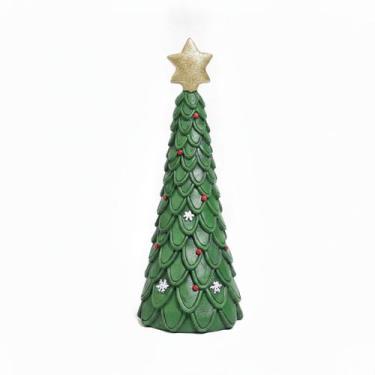 Imagem de Enfeite Mini Árvore Resina Verde Dourado Natal 20cm - TOK