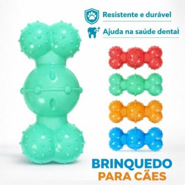 Imagem de Brinquedo mordedor osso bola pet cores - Pettboo