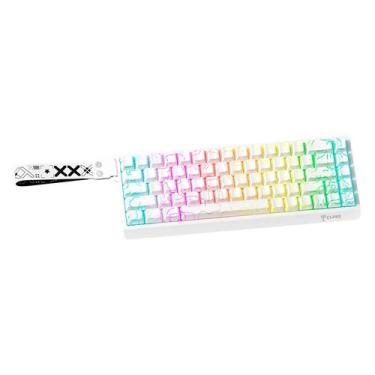 Imagem de Teclado Gamer CLANM Arkan 65% RGB Keycaps Neon Cabo Removível Branco, 