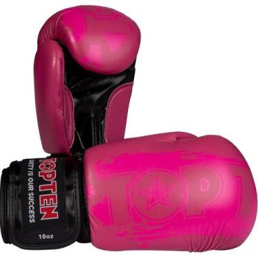 Imagem de Luva de Boxe e Muay Thai POWER INK - Top Ten, Rosa, 14OZ