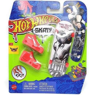 Imagem de Hot Wheels Skate Mattel de Dedo com Tenis HGT46, Skeletos