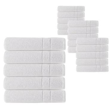 Imagem de Kit 20 Toalhas De Rosto Lufamar Basic 45x70 Hotel Barbearia Cor:Branca