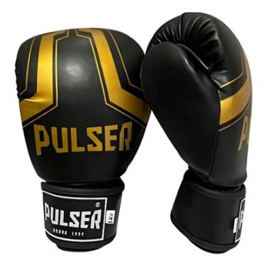 Imagem de Luvas de Boxe Muay Thai PU Preto Iron Dourado Adoma Pulser Cor:Preto+D