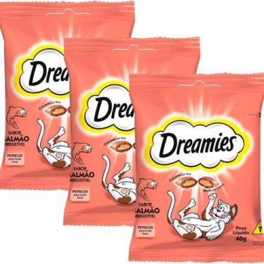 Imagem de Kit Petisco Dreamies Salmão Irresistível Gatos Adultos 40g - WHISKAS