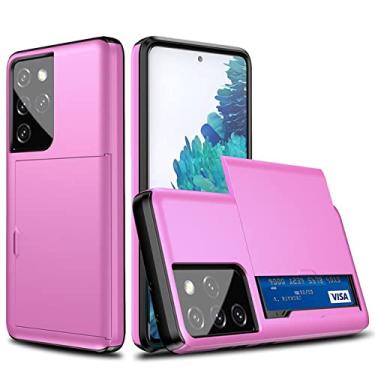 Imagem de Capa de suporte para slots de cartão deslizante para Samsung Galaxy S21 S30 S20 FE Note 20 Ultra 10 9 8 S10 5G S9 S8 Plus S10E S21 Capa Funda, Rosa, Para Galaxy S10E