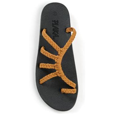 Imagem de Virar Plaka Relief Flops para Mulheres com o apoio do arco | Confortáveis ​​Sandálias para as Mulheres | Perfeito para a praia, longas caminhadas ou piscina | Reduz Heel & Back Pain | amarelo | tamanho 9