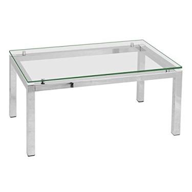 Imagem de Mesa de Centro Retangular Cromada Aço Transparente - única