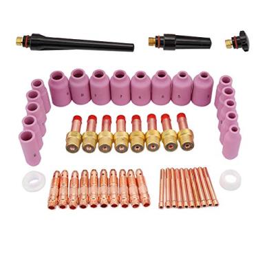 Imagem de Conveniente para substituir bocal de gás, consumíveis Tig de cerâmica 51 peças de bocal de tocha de soldagem, soldagem durável e resistente a altas temperaturas para tocha de soldagem