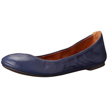 Imagem de Lucky Brand Sapatilha feminina Emmie Ballet, Azul-marinho americano/couro, 6 Wide