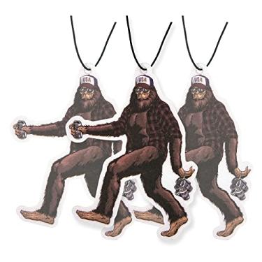 Imagem de Fresh Fresheners – Aromatizador de ar Sasquatch para carro, pacote com 3 unidades perfumadas com óleos essenciais (3 aromas: chá verde, brisa do oceano e diamante preto)