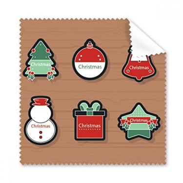 Imagem de Símbolo de Natal de desenho animado ícone pano de limpeza de tela de telefone limpador de óculos 5 peças