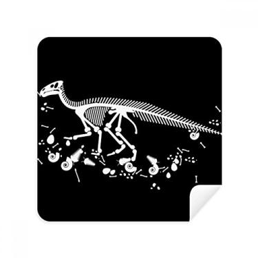 Imagem de Dinosaur Bone Bones Pano de limpeza de tela preto Tecido de camurça Pacote com 2
