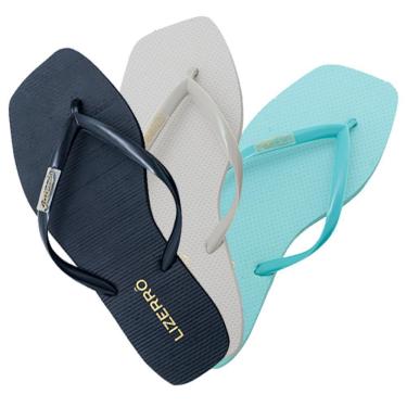 Imagem de Kit 3 Pares Chinelos Feminina Borracha Slim Leve Dia a Dia