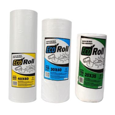 Imagem de Kit 46Kg Bobina Saco Picotada Misto 20x35 30x40 40x60 18 Bob