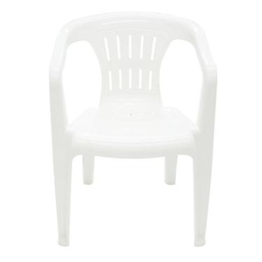 Imagem de Cadeira Tramontina Plástica Atalaia Com Braços Branca