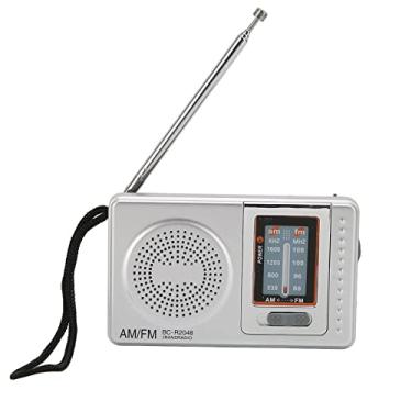 Imagem de VBESTLIFE Rádio portátil, rádio transistor AM FM, rádio portátil operado por 2 pilhas AA, chip DSP, conector de fone de ouvido, para casa, passeio, entretenimento, trabalho, estudo e uso de emergência
